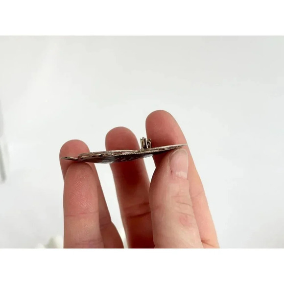 Siam Sterling Niello Makkalah Goddess of Lightening Black Enamel Vintage Brooch - Picture 10 of 10